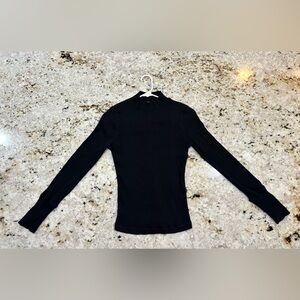 Free People Intimately Black Mockneck Ribbed Long Sleeve Top